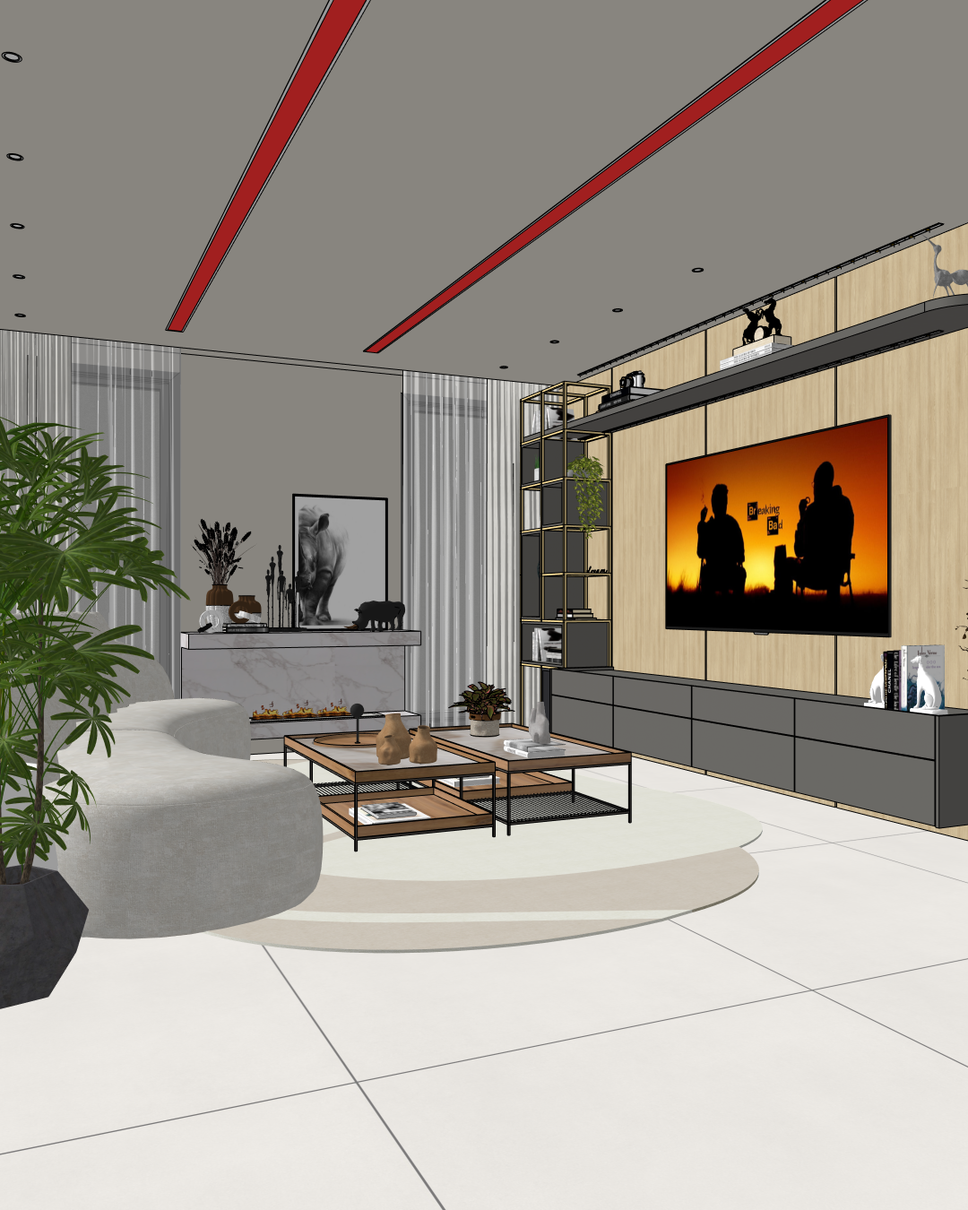 SketchUp — projeto original antes do render com IA